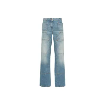 PALM ANGELS Straight Leg Panelled Jeans