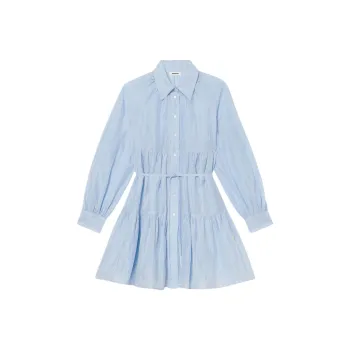Sandro Long Sleeved Dress Women's Blue