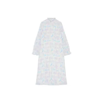 GANNI Long Sleeved Dresses Women's Blue Purple