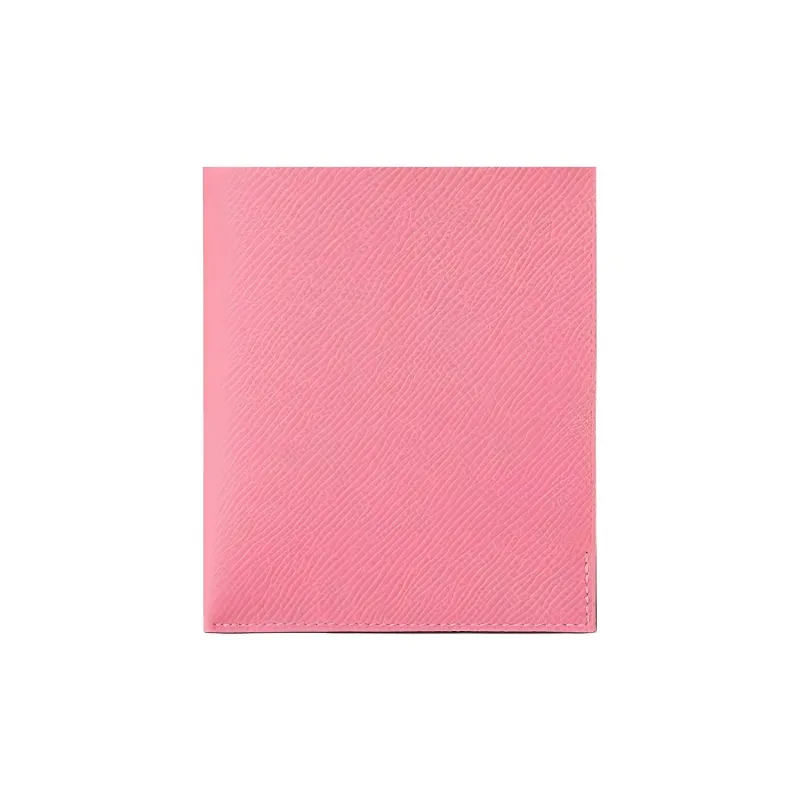 HERMES Tarmac Calfskin Passport Holder Wallet Women's Rose Pink/Brick Red-1