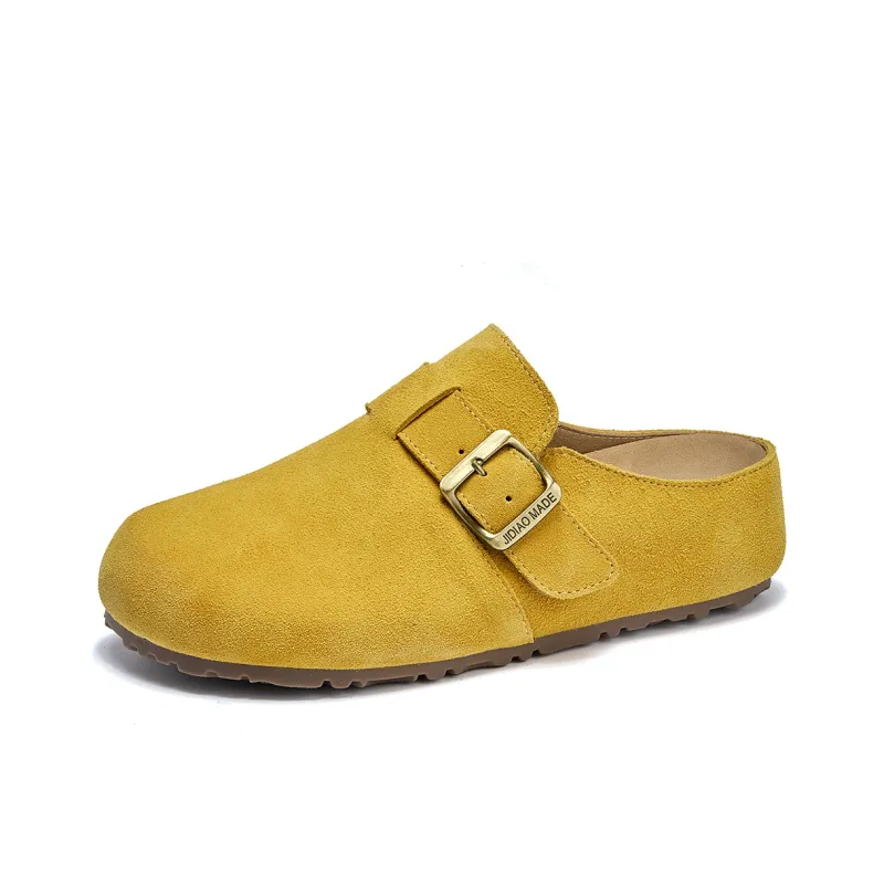 La Chapelle Abrasion Resistant Closed Toe Birkenstock Shoes Women's Yellow-1