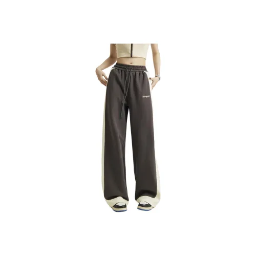 HUFFNPUFF Knitted Sports Pants Women's Coffee