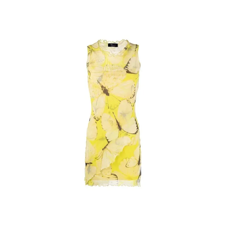 Blumarine Sleeveless Dresses Women's Yellow-0
