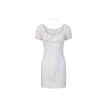 Girly Fancy Club Short-Sleeved Dresses Women's White