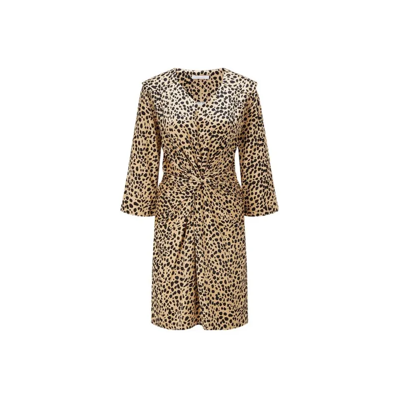 HUGO BOSS Long Sleeved Dresses Women's Brown-0