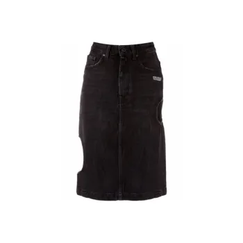 OFF-WHITE SS21 Denim Long Skirts Women's Black