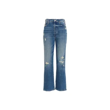 MOTHER Distressed Straight Leg Jeans
