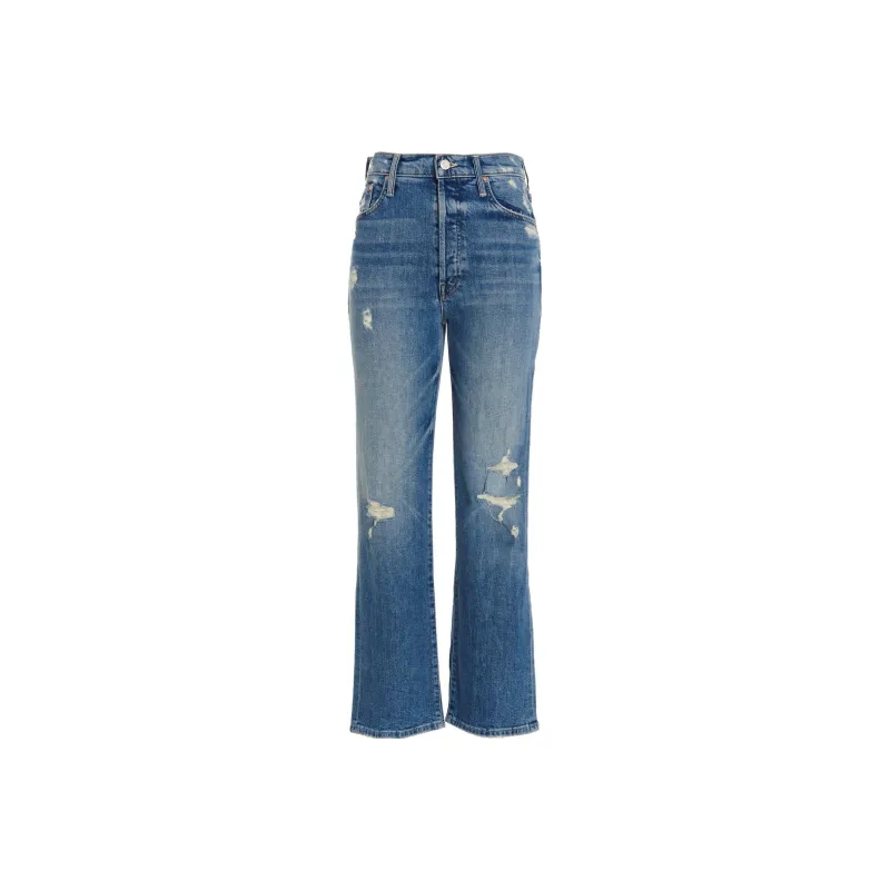 MOTHER Distressed Straight Leg Jeans-0