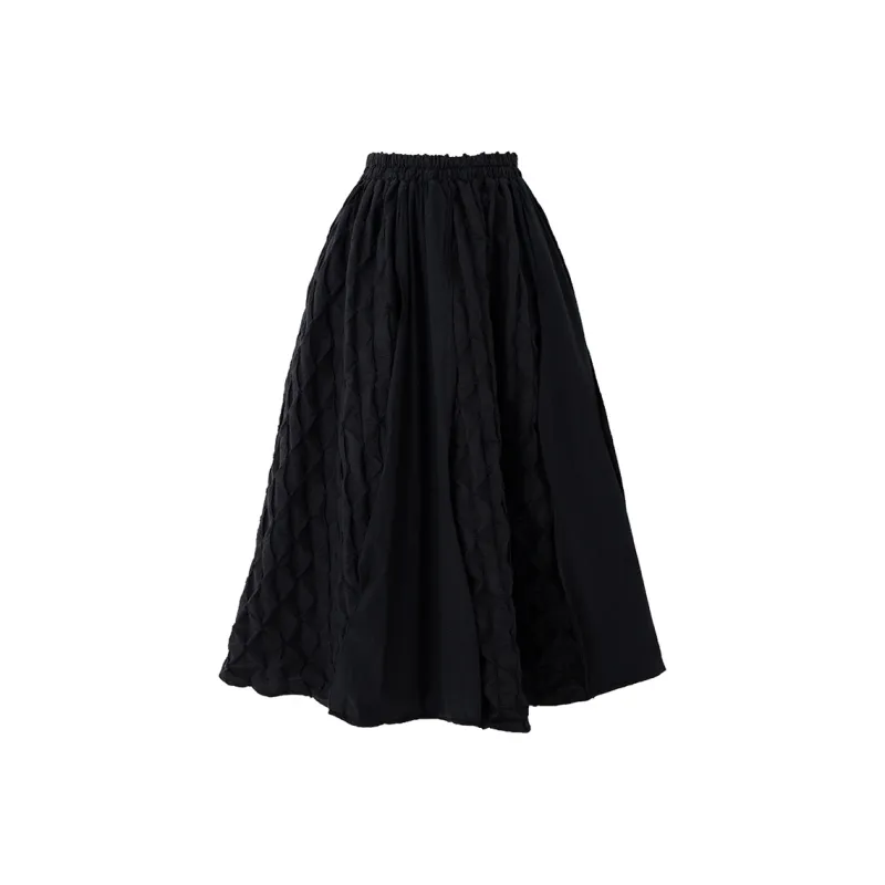 SOON FLOWER Knit Long Skirt Women's Black-0