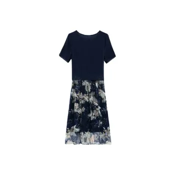 ETSE Short Sleeved Dresses Women's Navy Blue