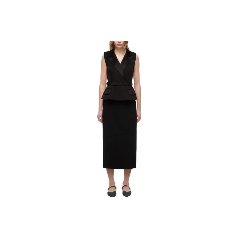Self portrait Sleeveless Dresses Women's Black-0