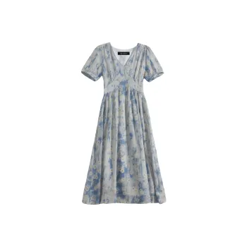 CPAURA Short Sleeved Dresses Women's Blue