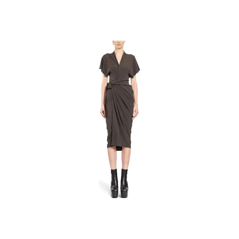 RICK OWENS Wrap Midi Dress-0