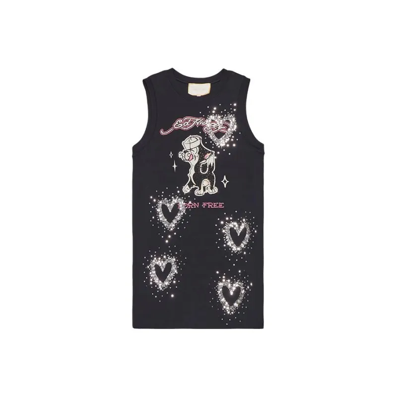 Ed Hardy SS23 Sleeveless Dress Women's Black-0