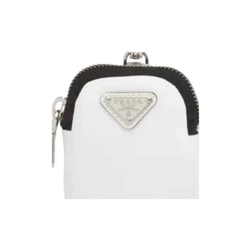 PRADA Recycled Nylon Coin Purse Mini Women's White-1