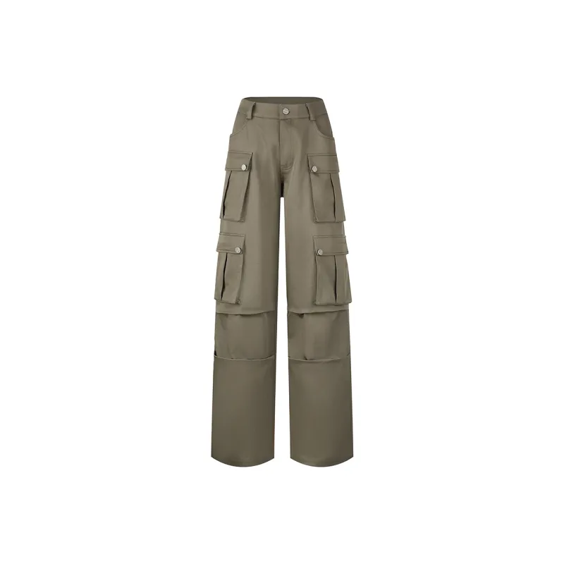 AZEPAM Cargo Pants Women's Gray Green-0