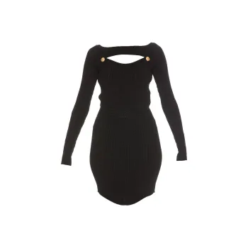 BALMAIN Long-Sleeved Dresses Women's Black