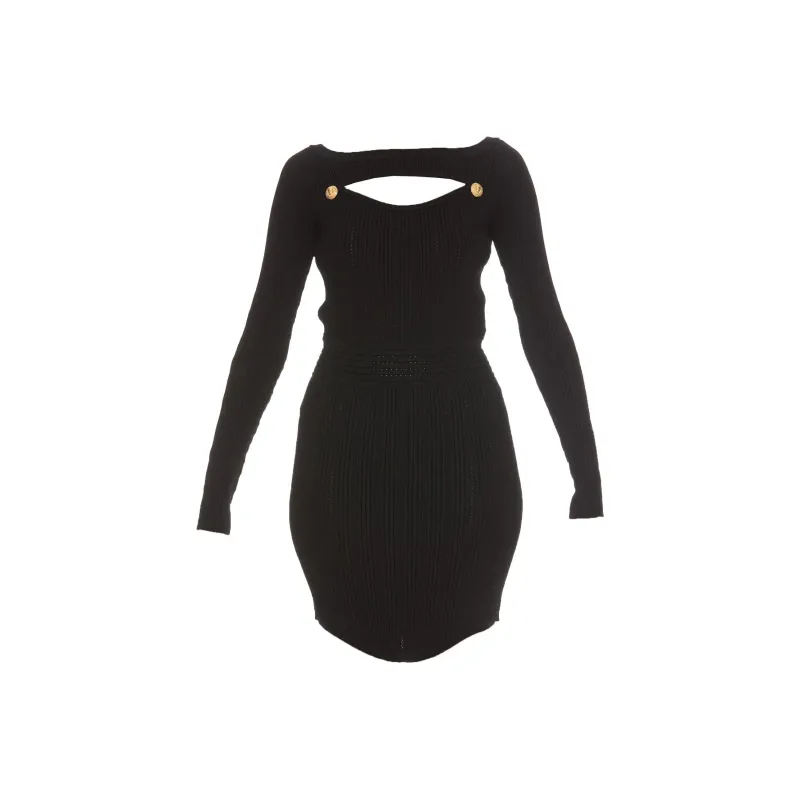 BALMAIN Long-Sleeved Dresses Women's Black-0