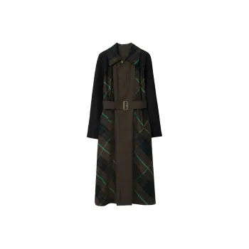 Burberry Check Plaid Belted Reversible Trench Coat