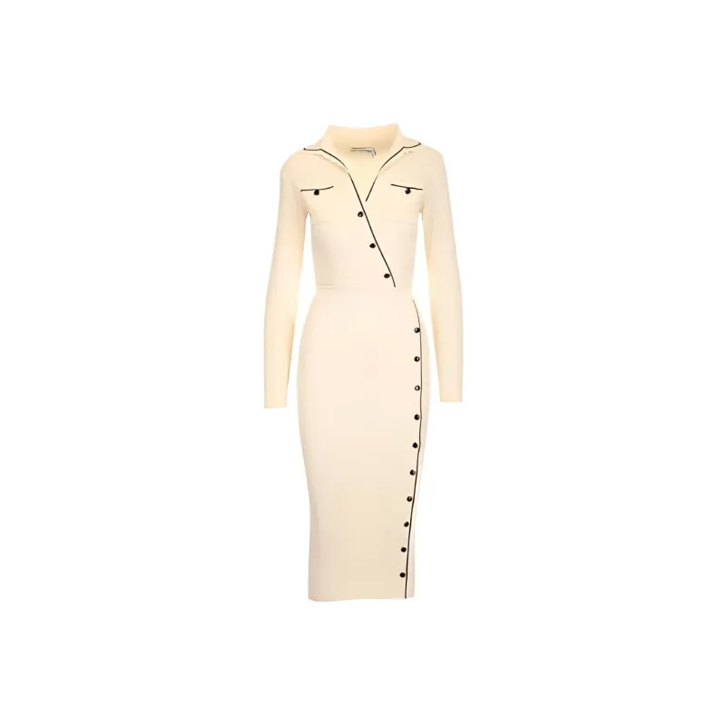 Self portrait Long Sleeved Dresses Women's Beige-0