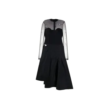 OFF-WHITE SS21 Long-Sleeved Dresses Women's Black