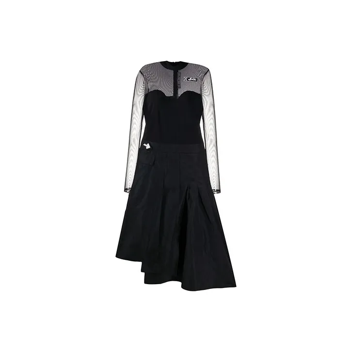 OFF-WHITE SS21 Long-Sleeved Dresses Women's Black-0