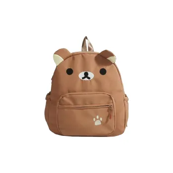Parker Bear Nylon Fabric Backpack Women's White/Dark Brown