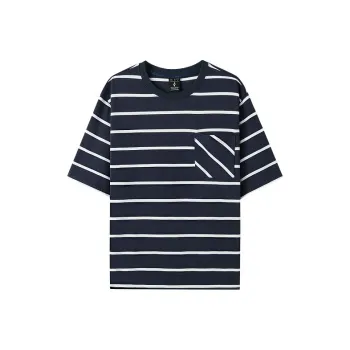 Skechers T Shirt Men's Blue Checkered Stripes