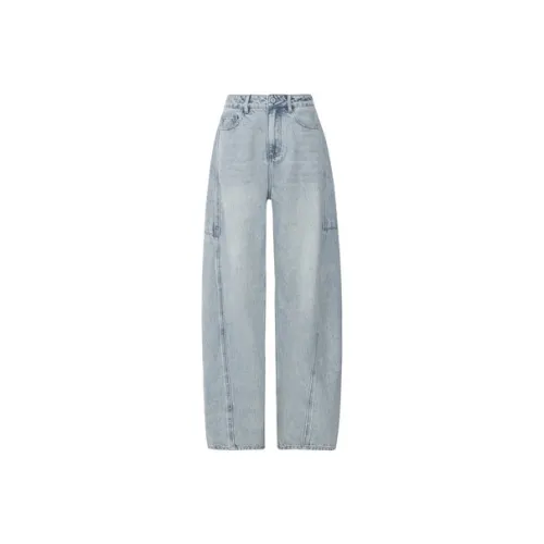 MEIYANG Jeans Women's Light Denim Blue