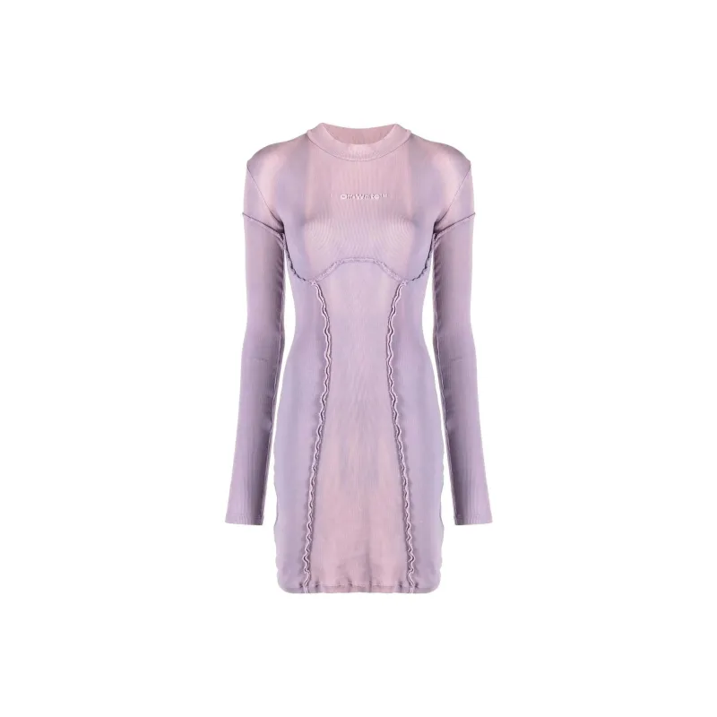 OFF-WHITE Long-Sleeved Dresses Women's Purple-0