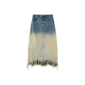 CUBIC Denim Long Skirts Women's Gradient Blue