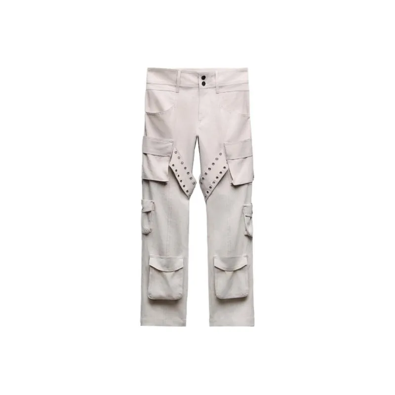 ZARA Cargo Pants Women's Beige-0
