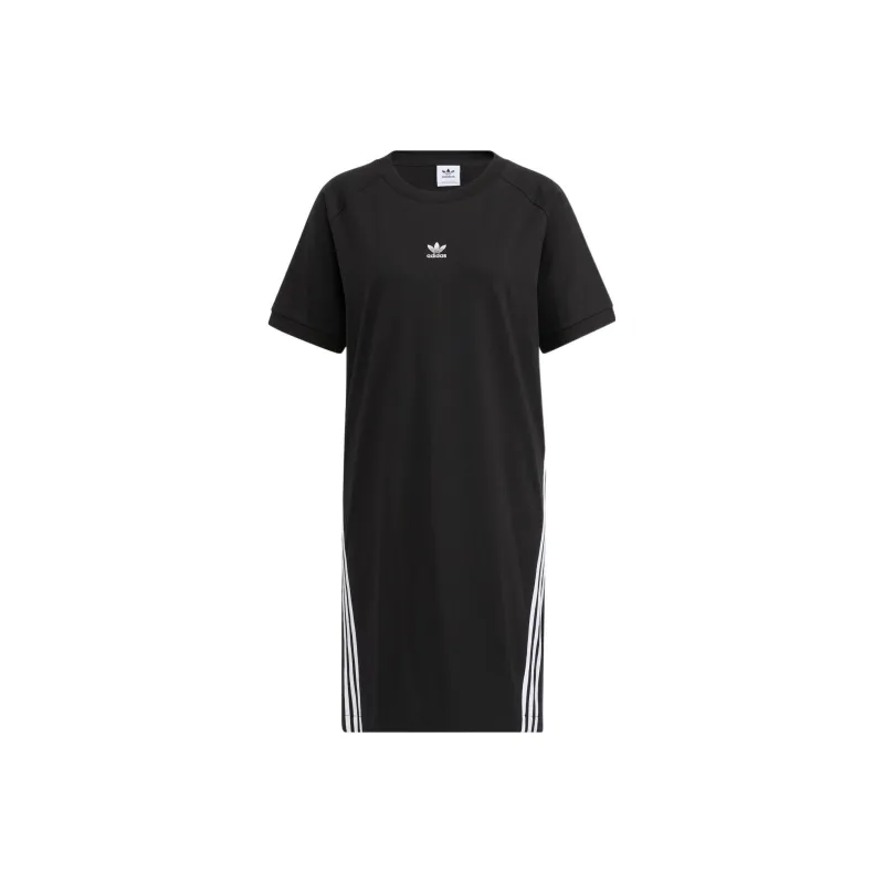Adidas Originals Sophe 3 Stripes Short Sleeved Dresses Women's Black-0