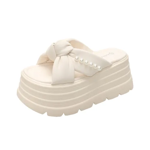 AJPAP PU Polyurethane Cut Out Woven Slip Resistant Odor Resistant Abrasion Resistant Slide Slippers Women's