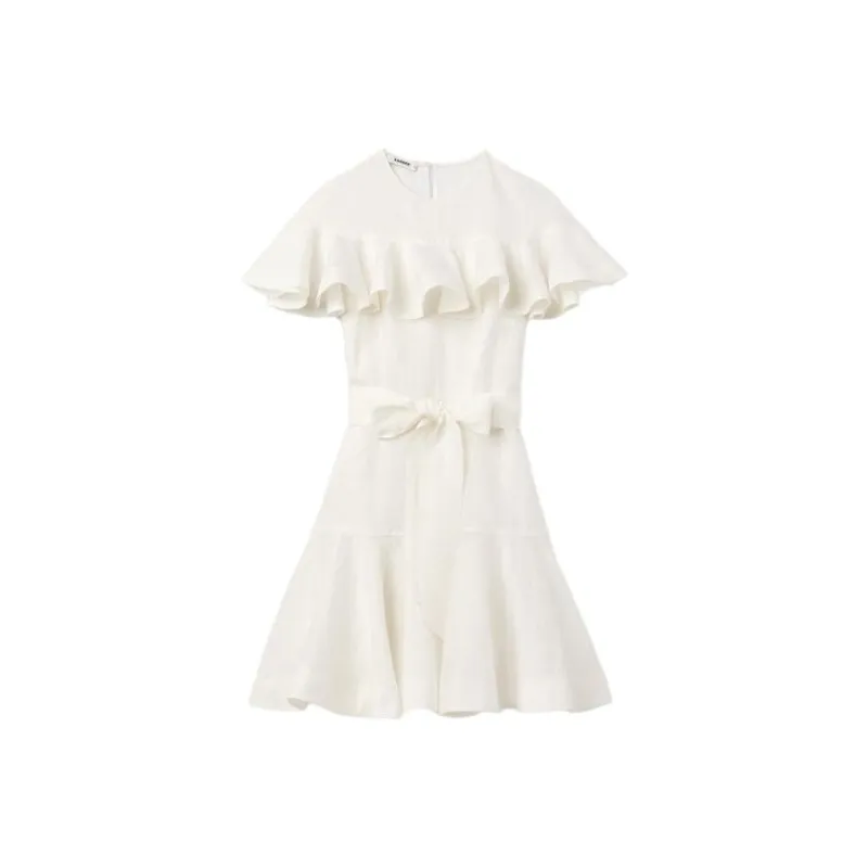 Sandro Short Sleeved Dresses Women's White-0