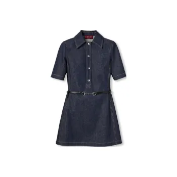 GUCCI Horsebit Detailed Denim Mini Dress