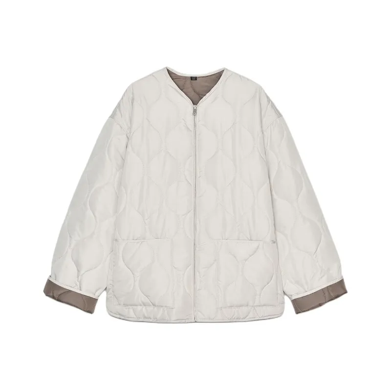 ZARA Puffer Jacket Women's Raw White-0