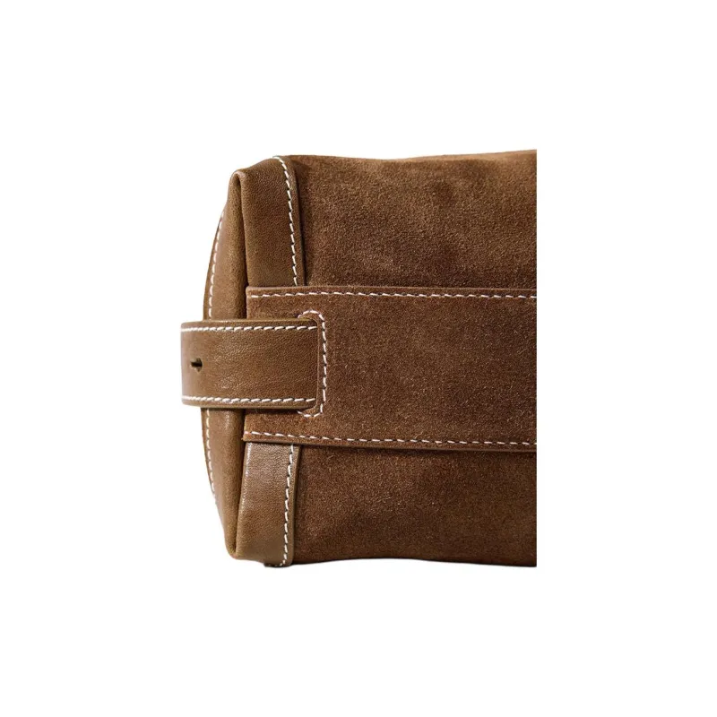 Songmont Suede Dumpling Bag Shoulder Bag Tubas Women's Sandalwood Brown-10