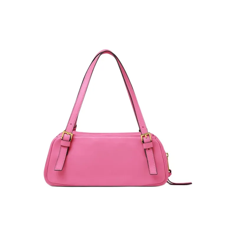 FANSIZHE Sheepskin Bowling Bag, Handbag, Shoulder Bag Women's Dark Pink-2