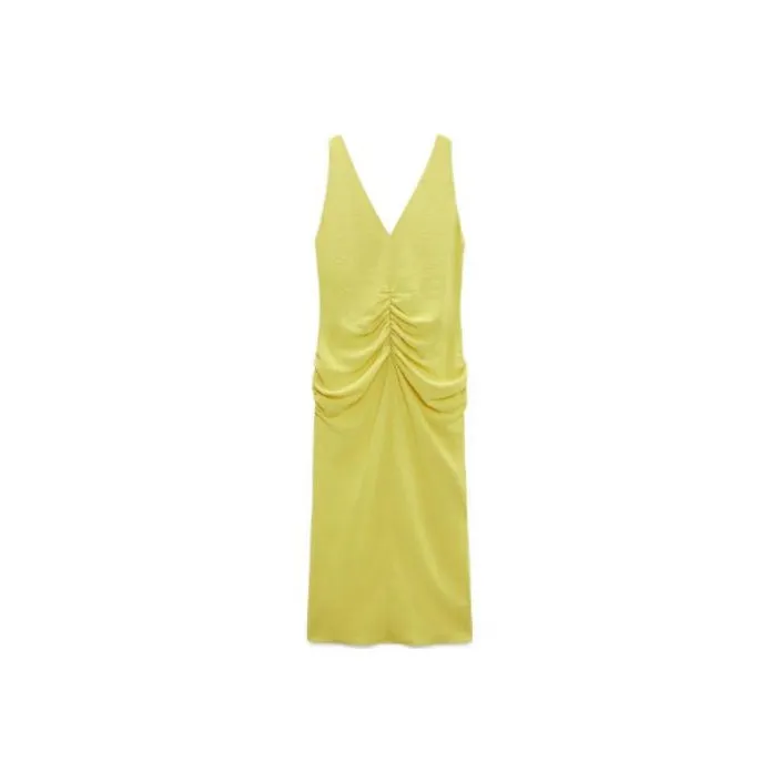 ZARA Sleeveless Dresses Women's Bright Yellow-0