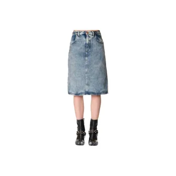 Maison Margiela SS22 Denim Long Skirts Women's Blue
