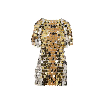 Paco Rabanne Sequin Embellished Crewneck Dress
