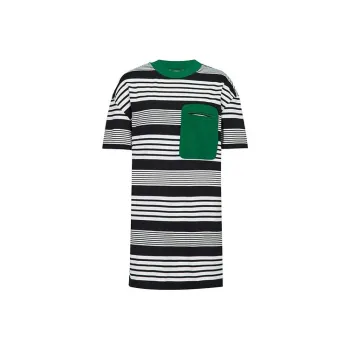 MEIYANG Short Sleeved Dresses Women's Black White Stripes