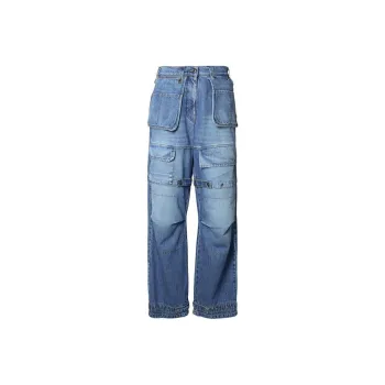 MSGM Logo Patch Cargo Jeans