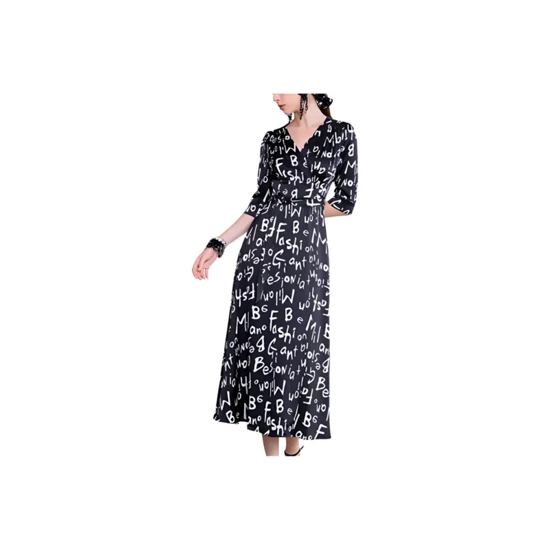BESIONIA SS23 Short Sleeved Dress Women's Black White-0