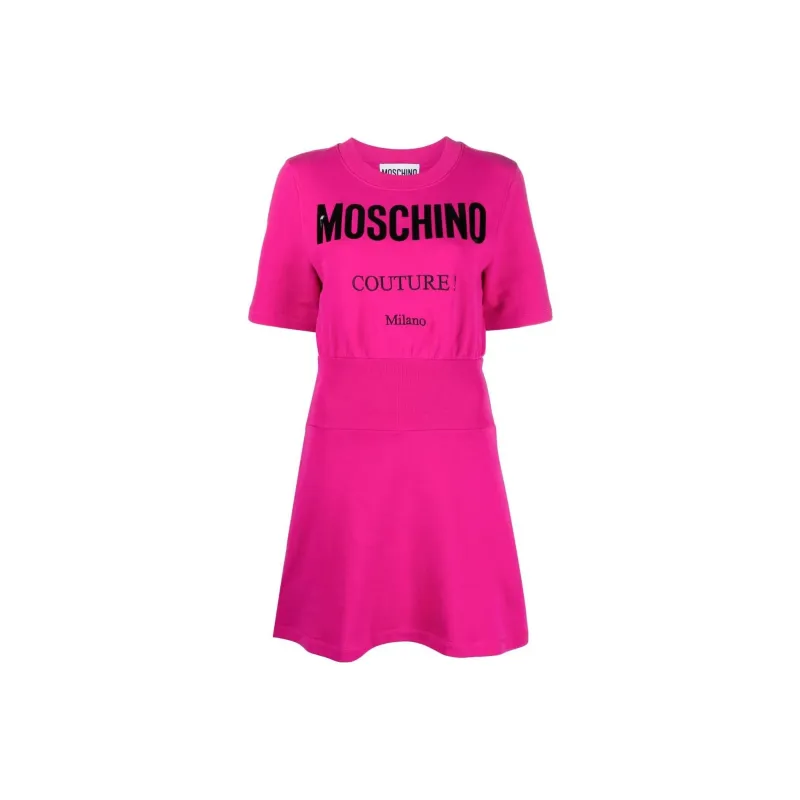 MOSCHINO Short-Sleeved Dresses Women's Peach Pink-0