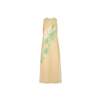 FENDI Floral Embroidered Sleeveless Dress