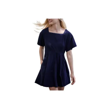 FREE PEOPLE Breezy Chic Mini Short-Sleeved Dresses Women's Eclipse/Patina