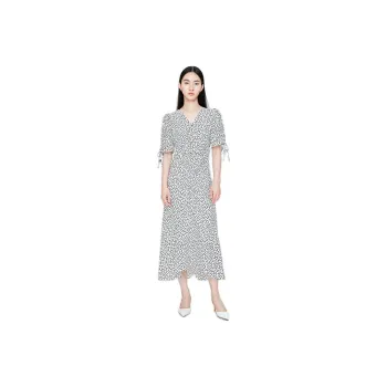 TKY SHOP Short Sleeved Dress Women's Black Floral