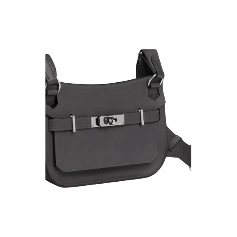 HERMES Jypsiere Swift Leather Shoulder Bag, Crossbody Bag Mini Women's Gray-3